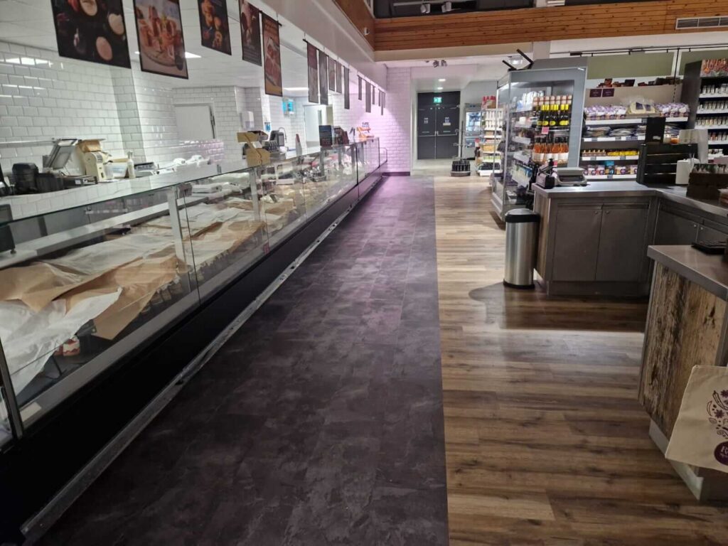 supermarket deli area brick bond lvt