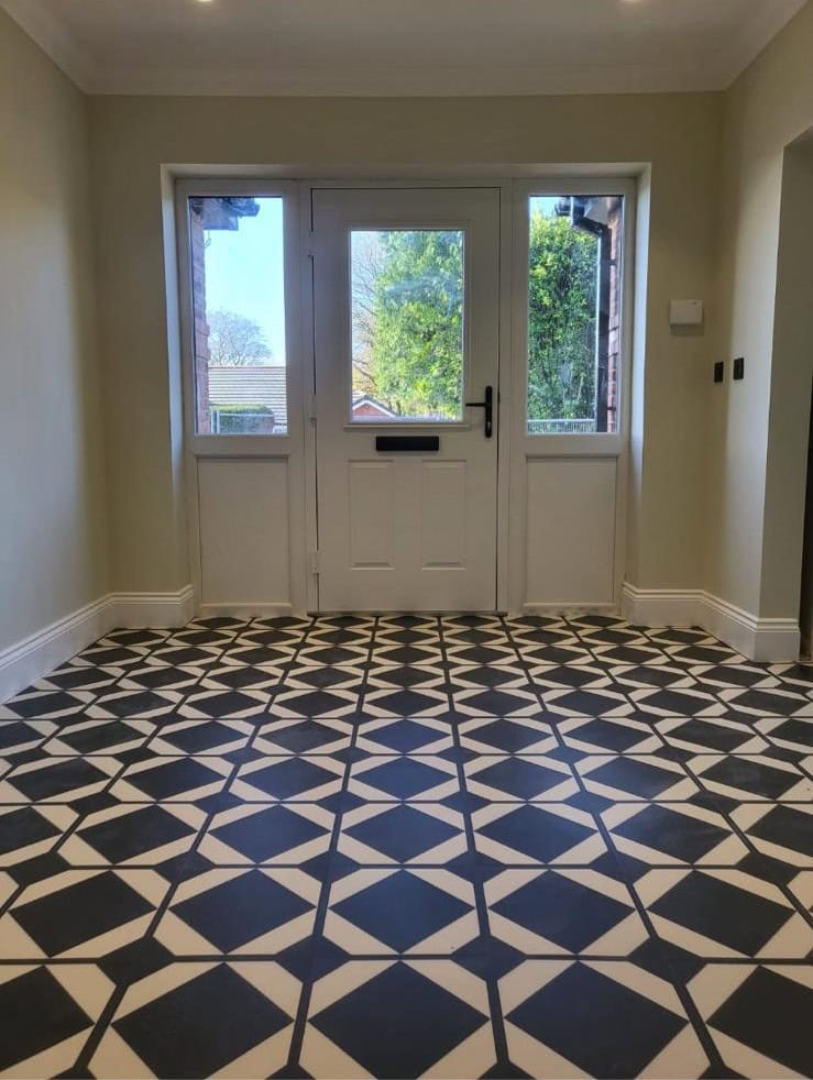 Luxury vinyl tile flooring sample
