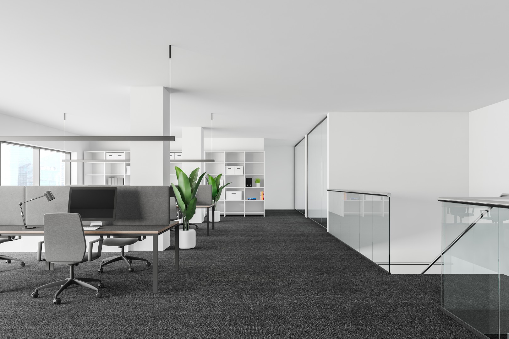 Commercial office flooring installation