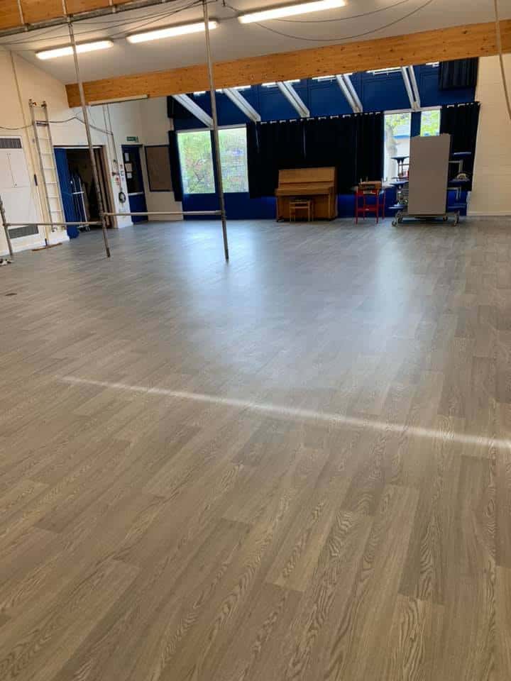 School sports hall with vinyl floor
