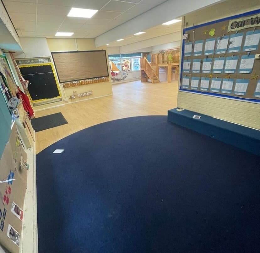 Carpet tile in a school hall