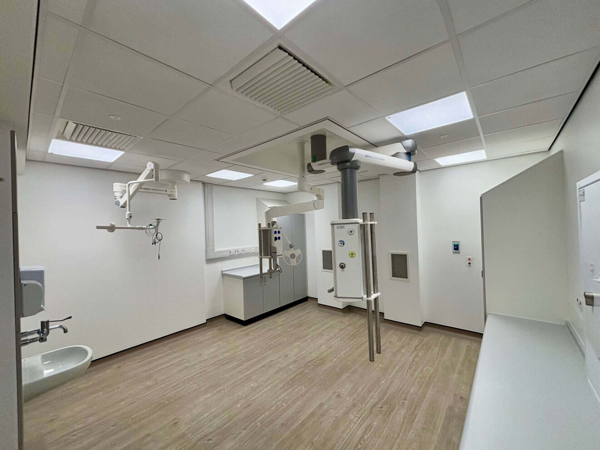 Seamless cleanroom flooring installed by Banks Flooring Solutions for infection control in medical settings.