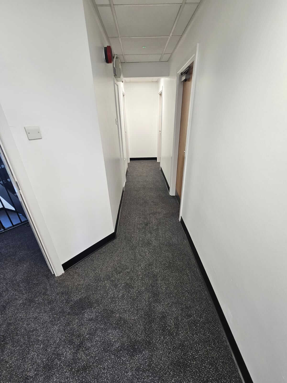 student accommodation landing area with new carpet
