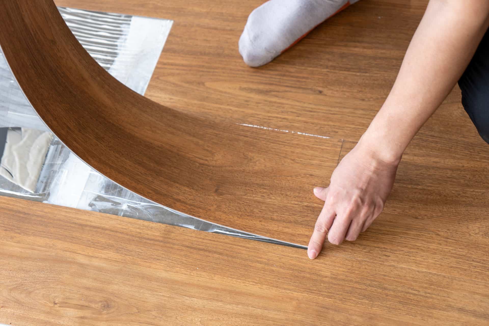 Brick-bond luxury vinyl tile installation