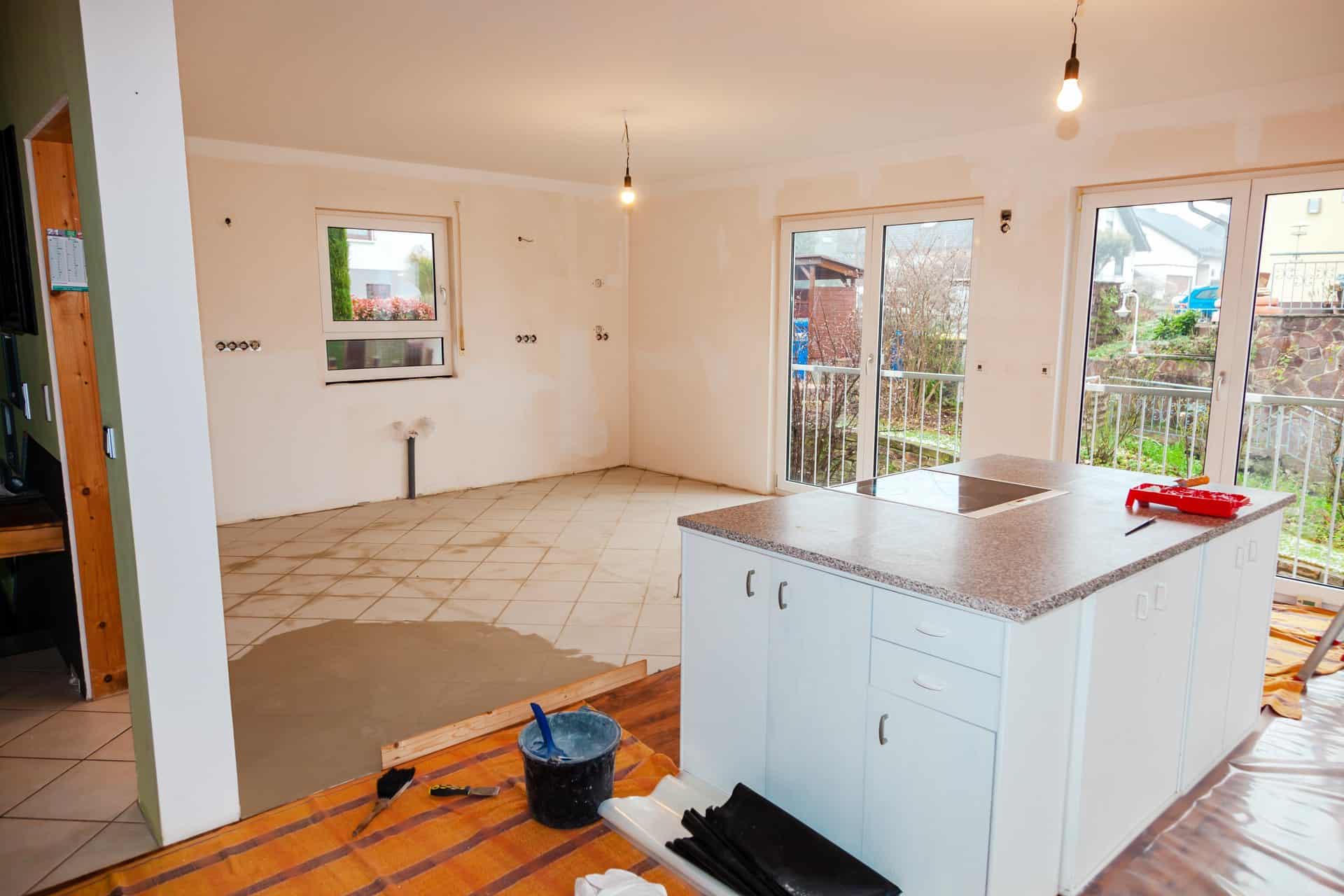 Subfloor preparation before commercial vinyl installation